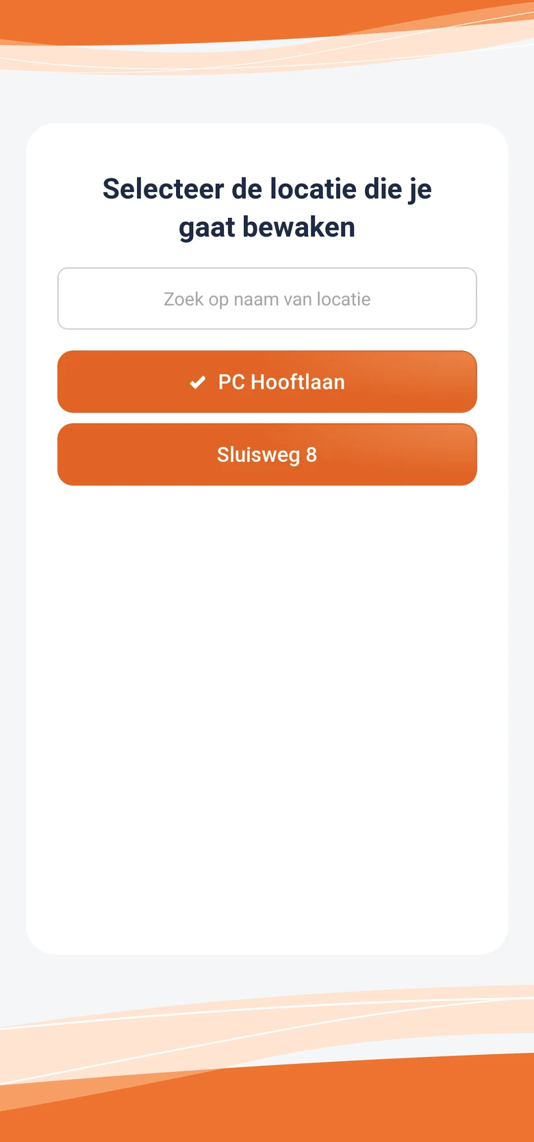 Daza Connect-app: de locatie kiezen die je gaat bewaken